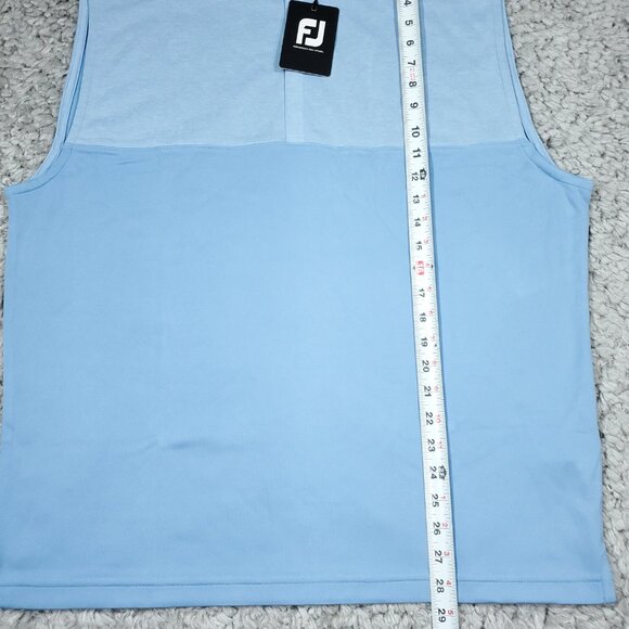 FootJoy Heather Yoke Half-Zip Golf Vest Dusk Blue Logo 25321 Men's Size Large - Picture 6 of 7